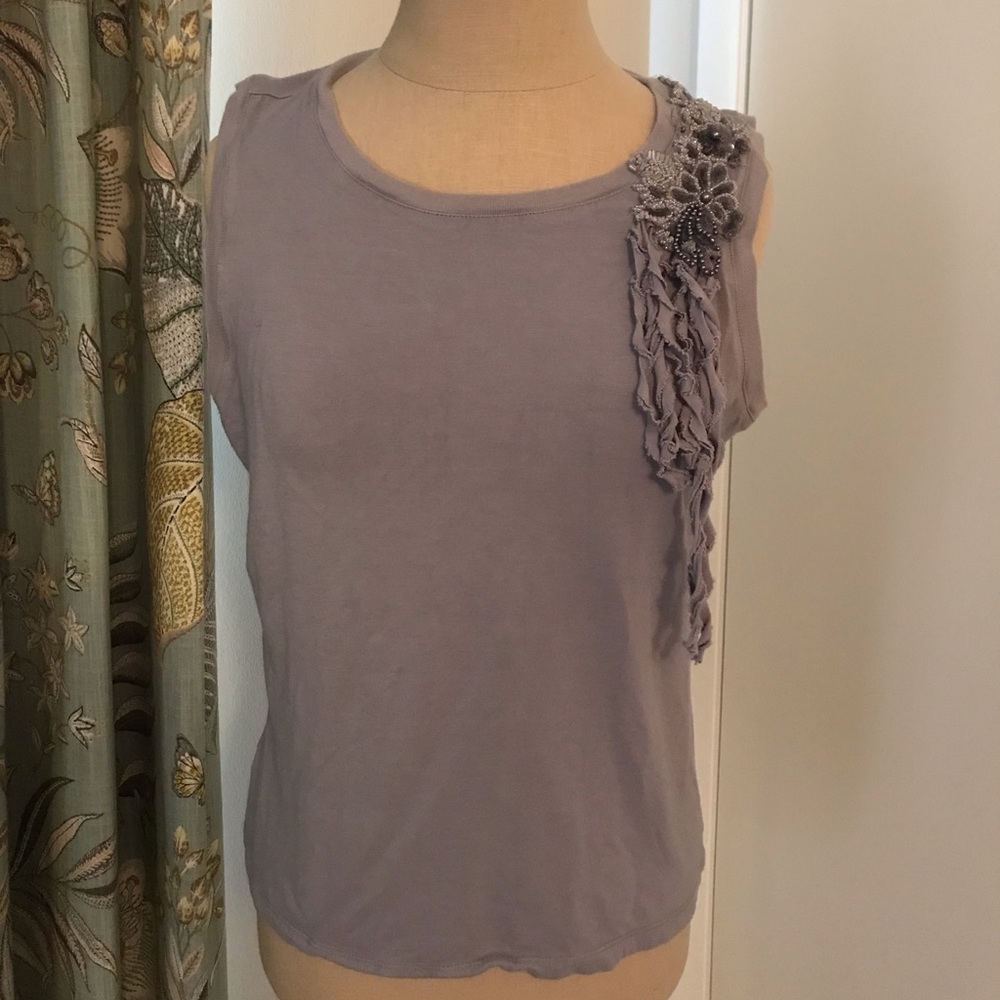 Anthropologie Odille periwinkle embellished tank